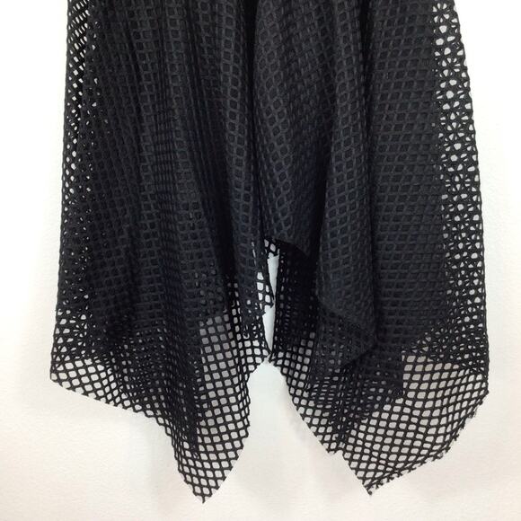 Patrizia Luca Black Eyelet Mesh Net Asymmetric A-Line Skirt size XS - Picture 3 of 8
